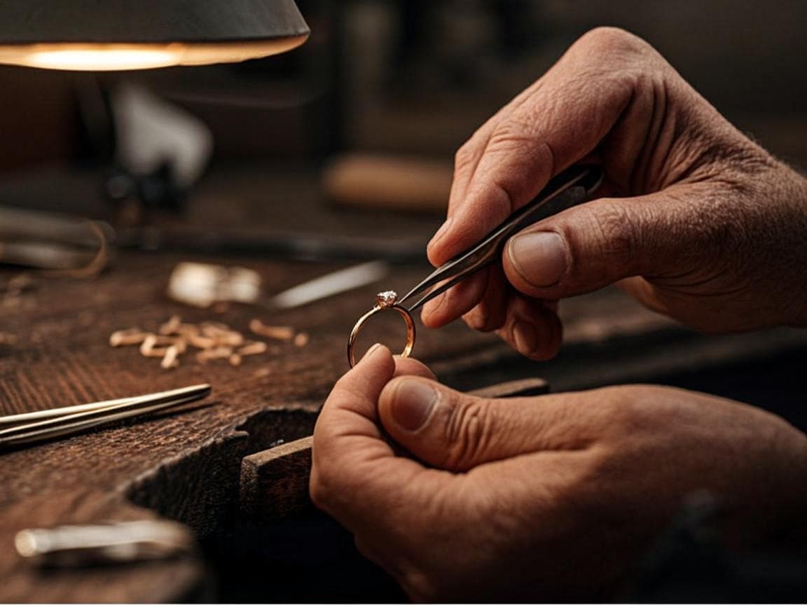 Close detail of diamond rings and gemstone jewellery photographed for a Dubai jeweller’s product pages