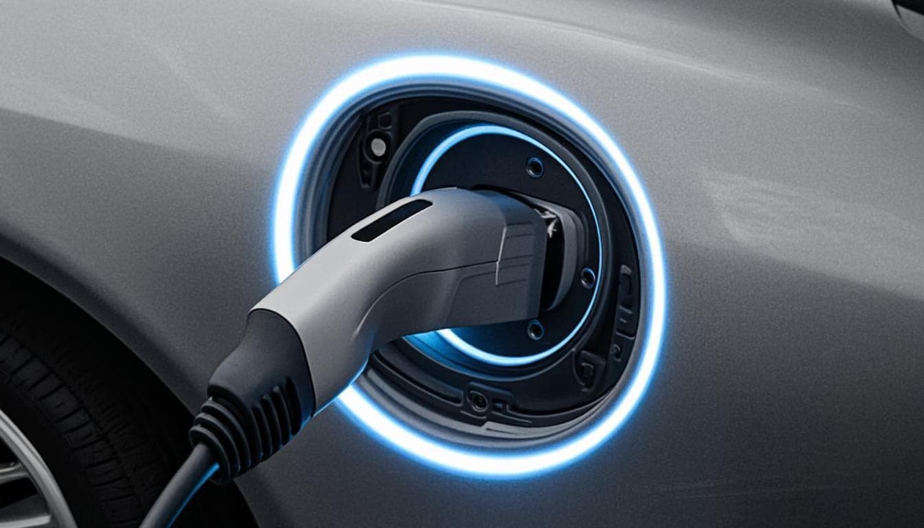 Close-up of an EV charging plug — connector details drivers search for before arriving