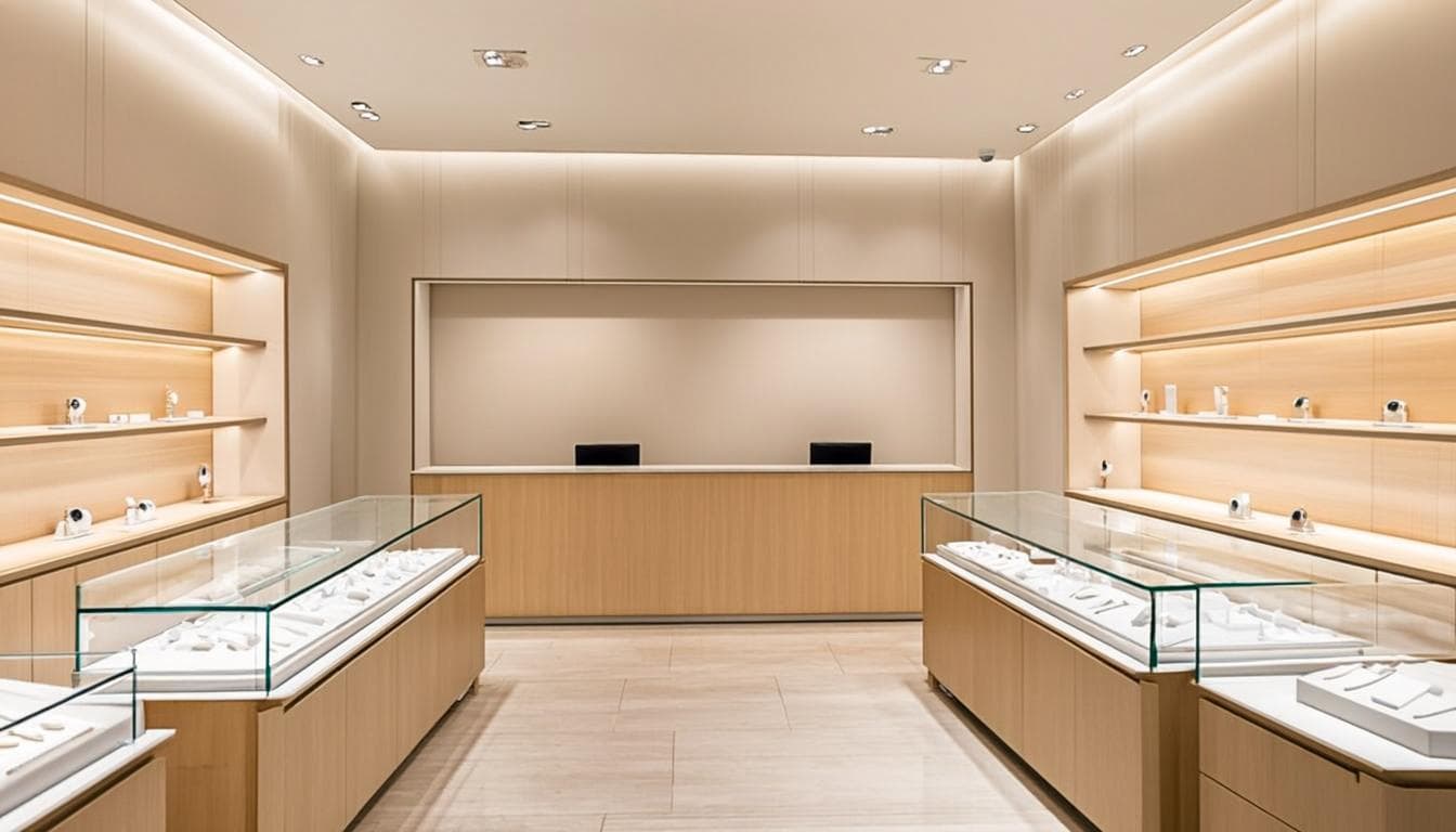 Interior of a licensed vape shop in Dubai with devices displayed behind a clean counter